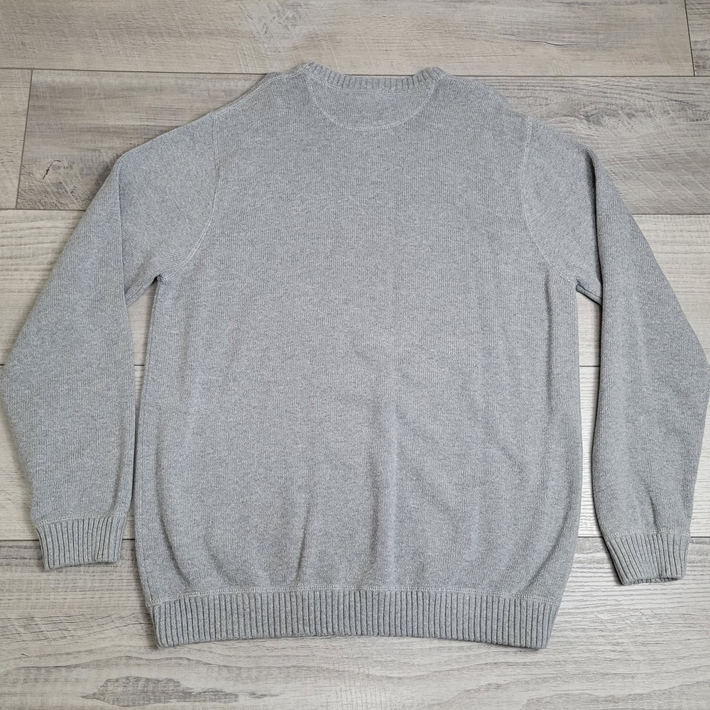 Eddie Bauer 100% Cotton Crewneck Sweater Men's XL Tall Gray Textured Knit - Picture 9 of 14